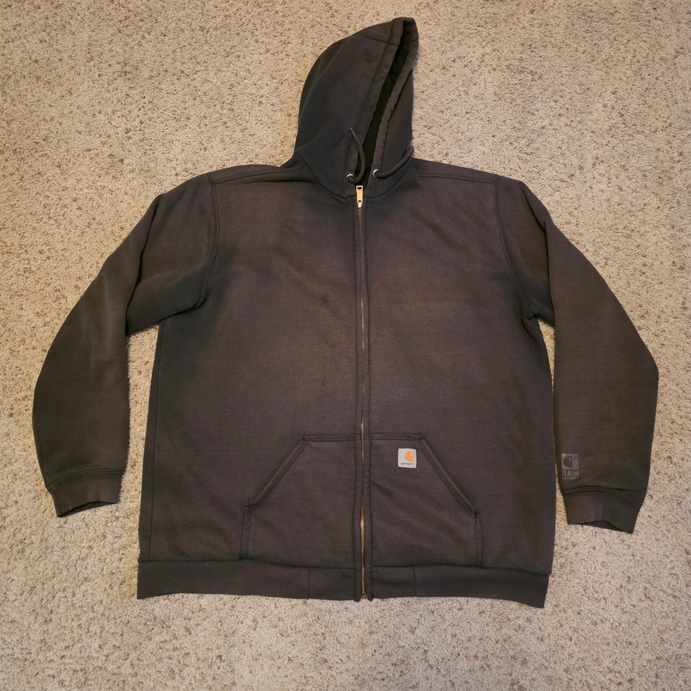 Carhartt Rain Defender Thermal Lined Full Zip Hoodie Black XL Tall 100632-001